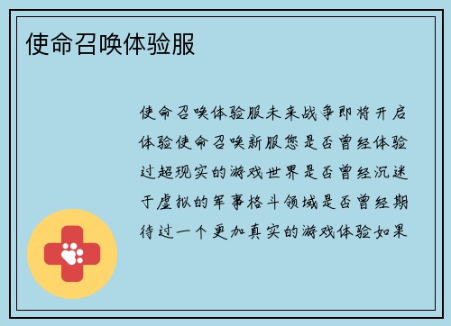 使命召唤体验服
